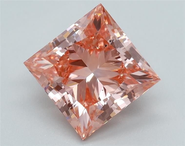 1.71 Carat Princess Cut Fancy Pink