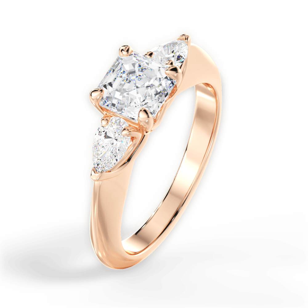 Three Stone Engagement Ring Setting - Pear