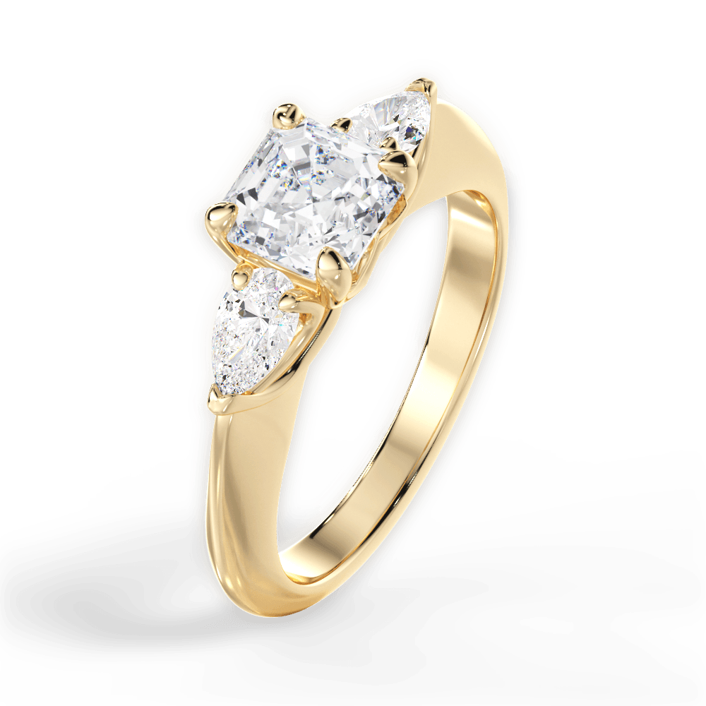 Three Stone Engagement Ring Setting - Pear