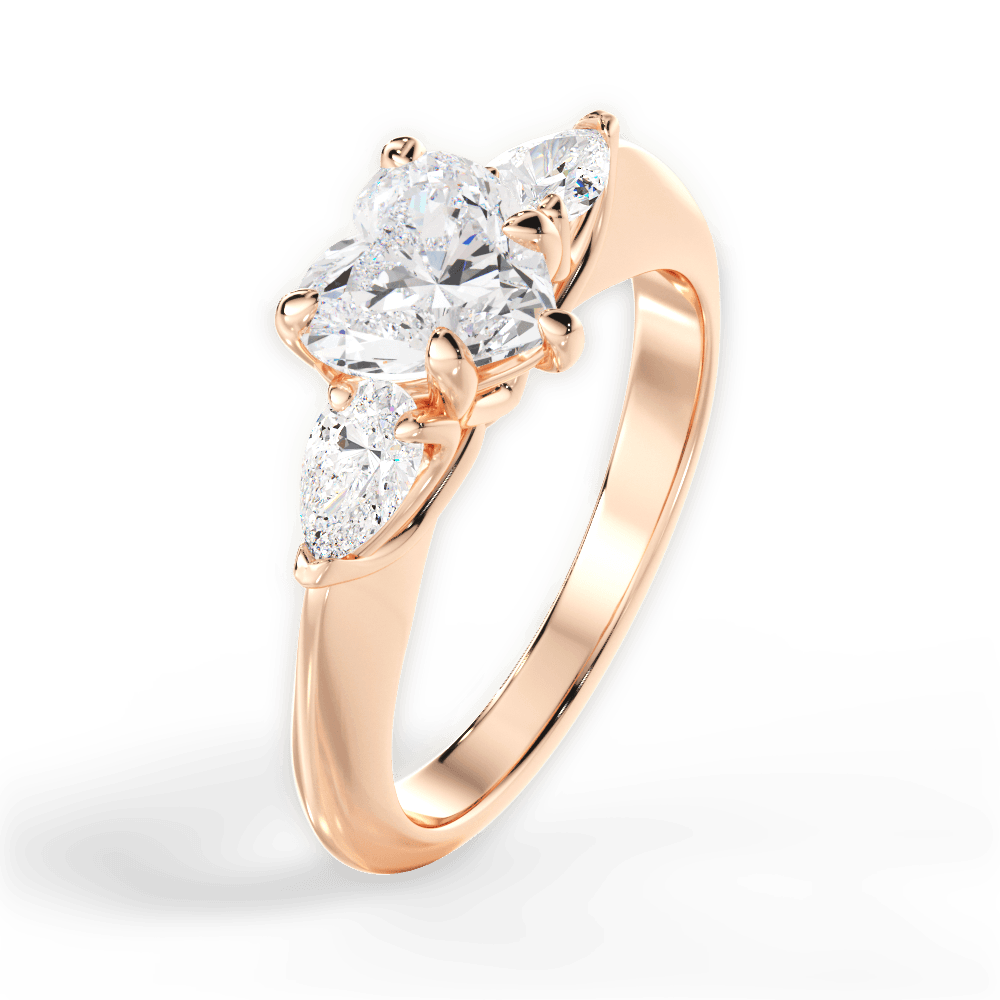 Three Stone Engagement Ring Setting - Pear