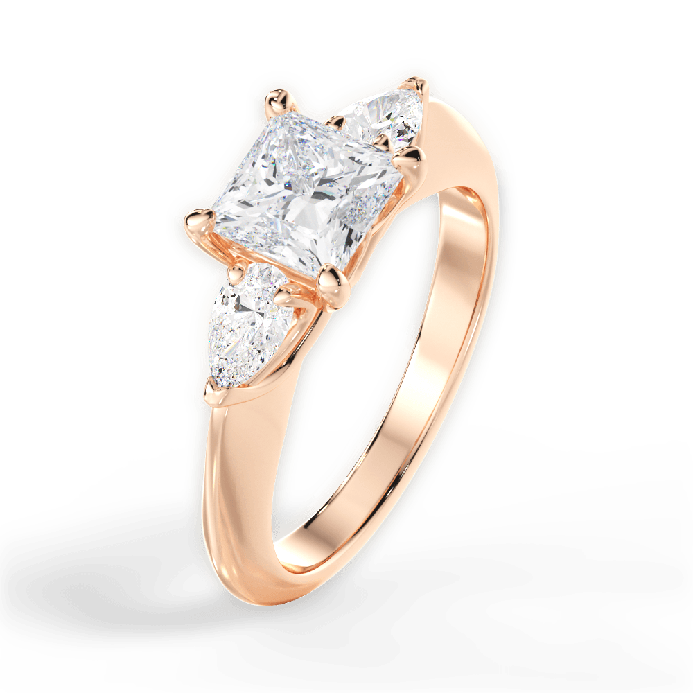 Three Stone Engagement Ring Setting - Pear