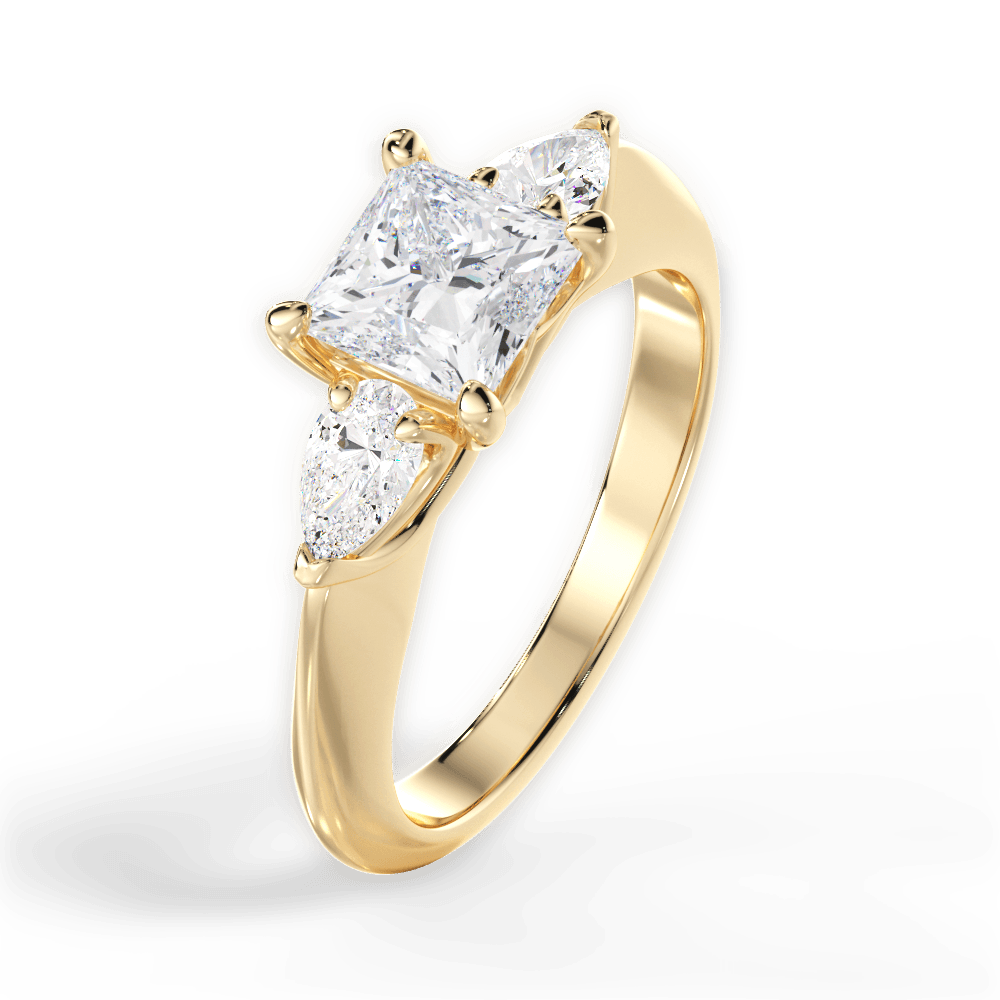 Three Stone Engagement Ring Setting - Pear