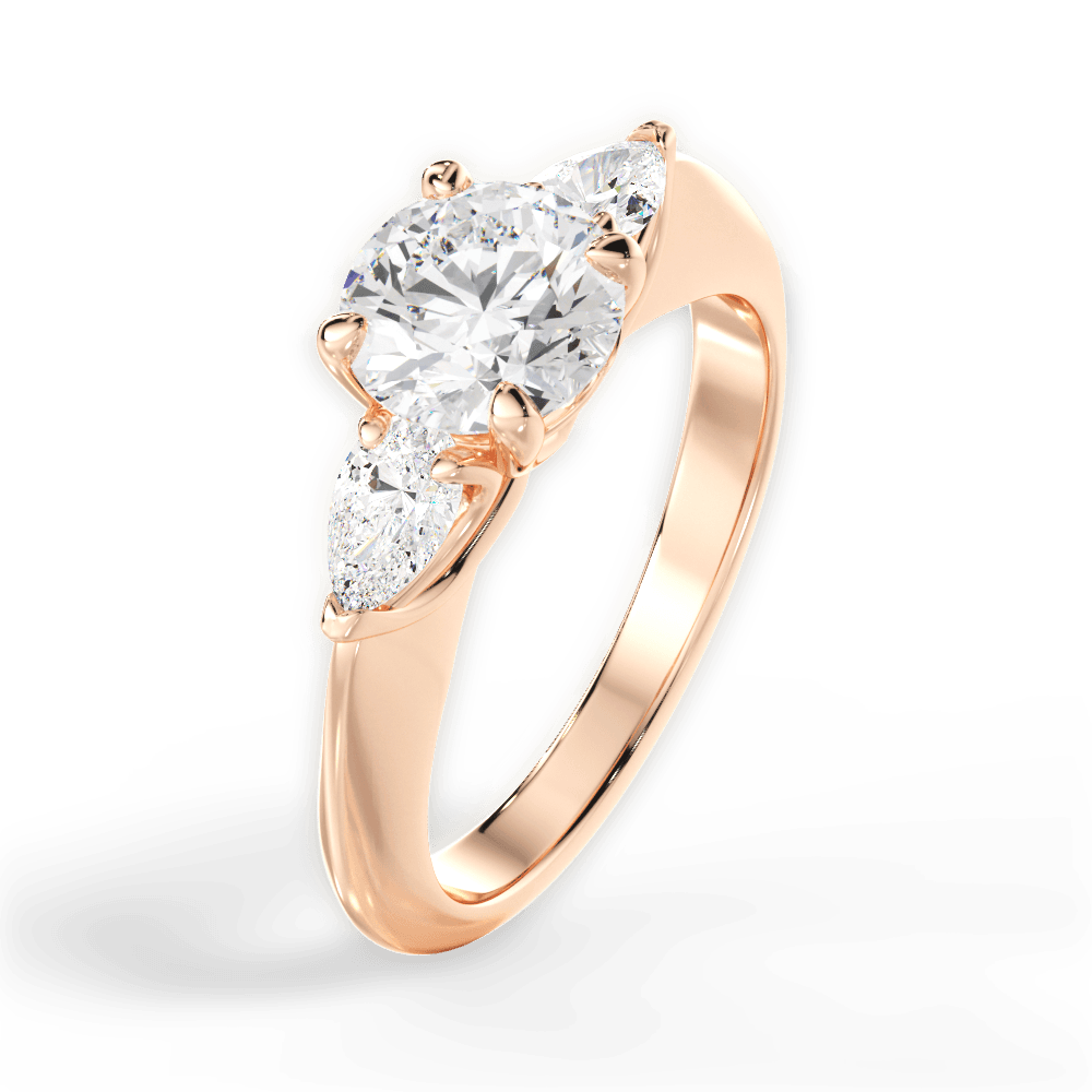 Three Stone Engagement Ring Setting - Pear