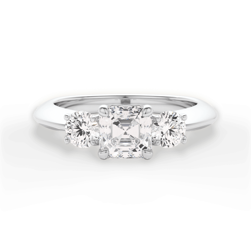 Three Stone Engagement Ring Setting - Round