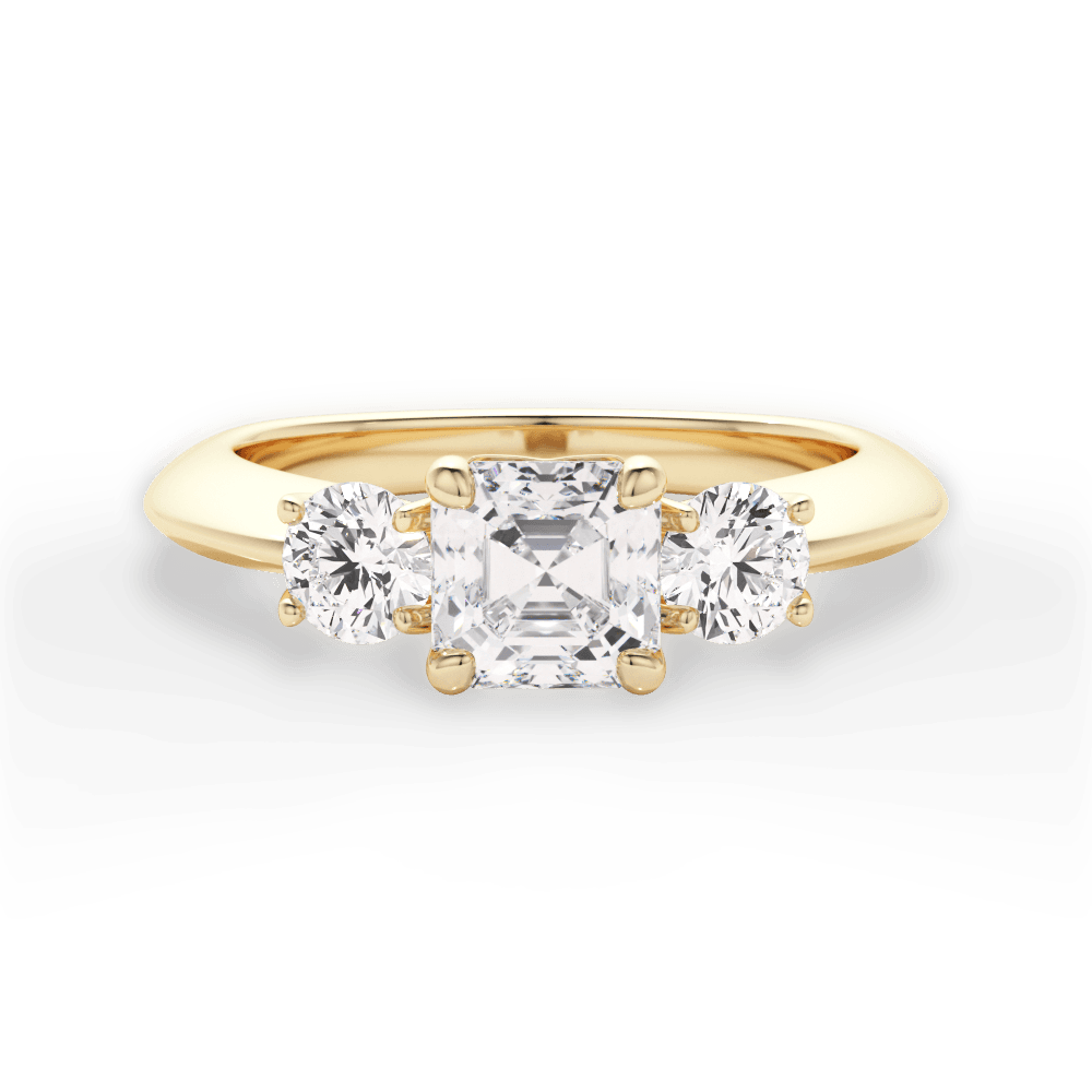 Three Stone Engagement Ring Setting - Round