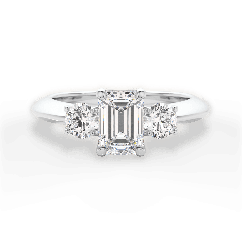 Three Stone Engagement Ring Setting - Round