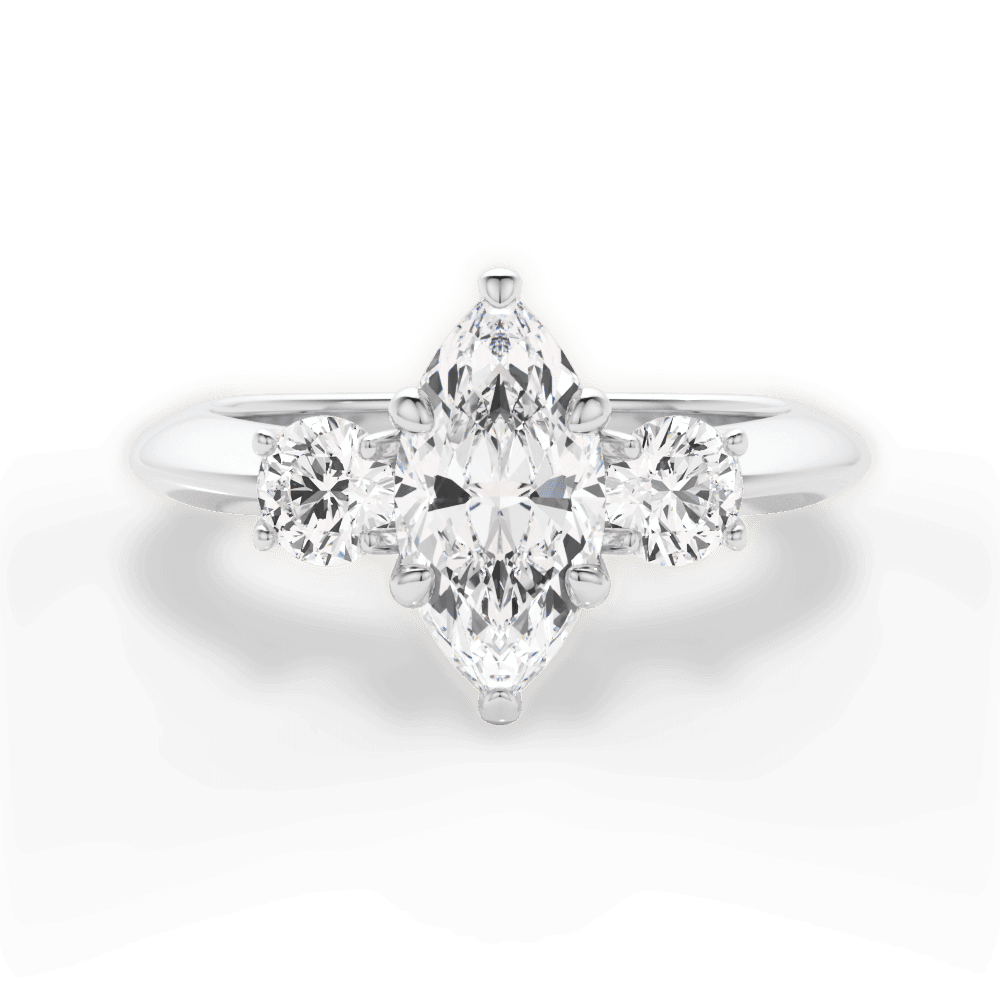 Three Stone Engagement Ring Setting - Round