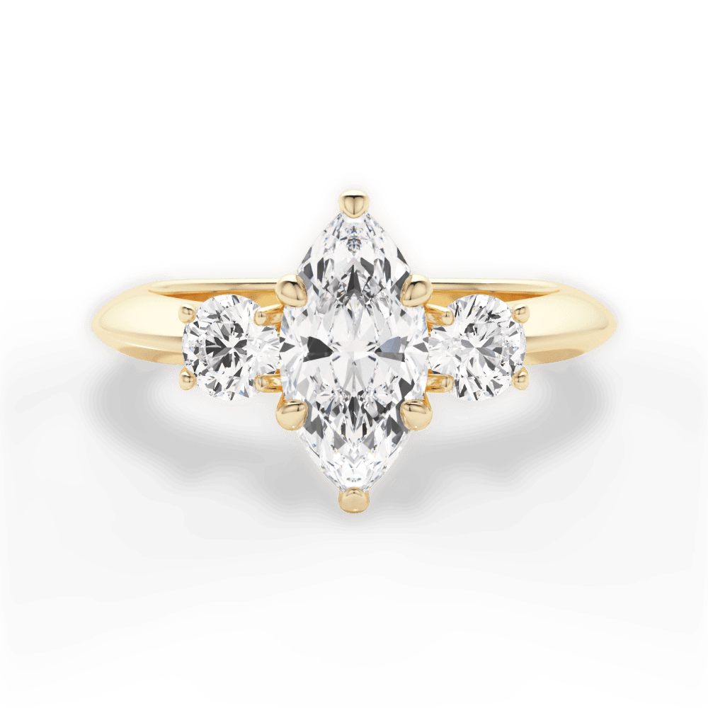 Three Stone Engagement Ring Setting - Round