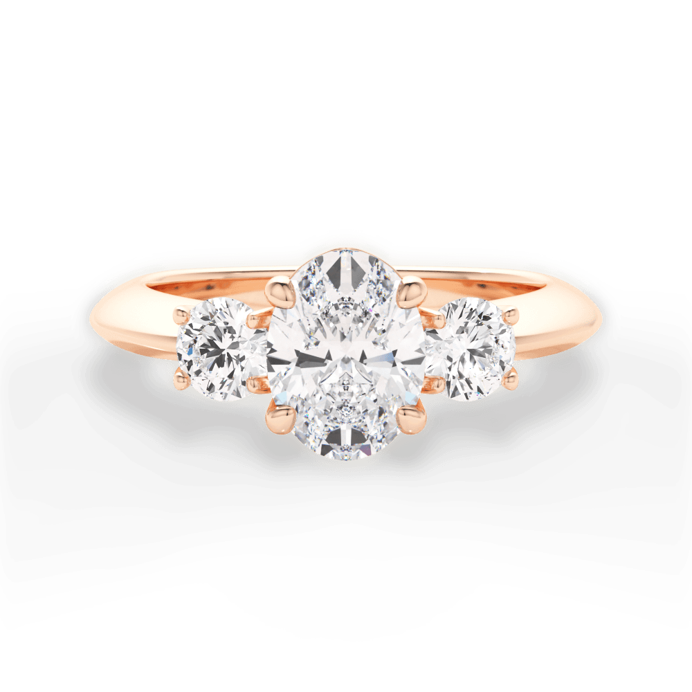 Three Stone Engagement Ring Setting - Round