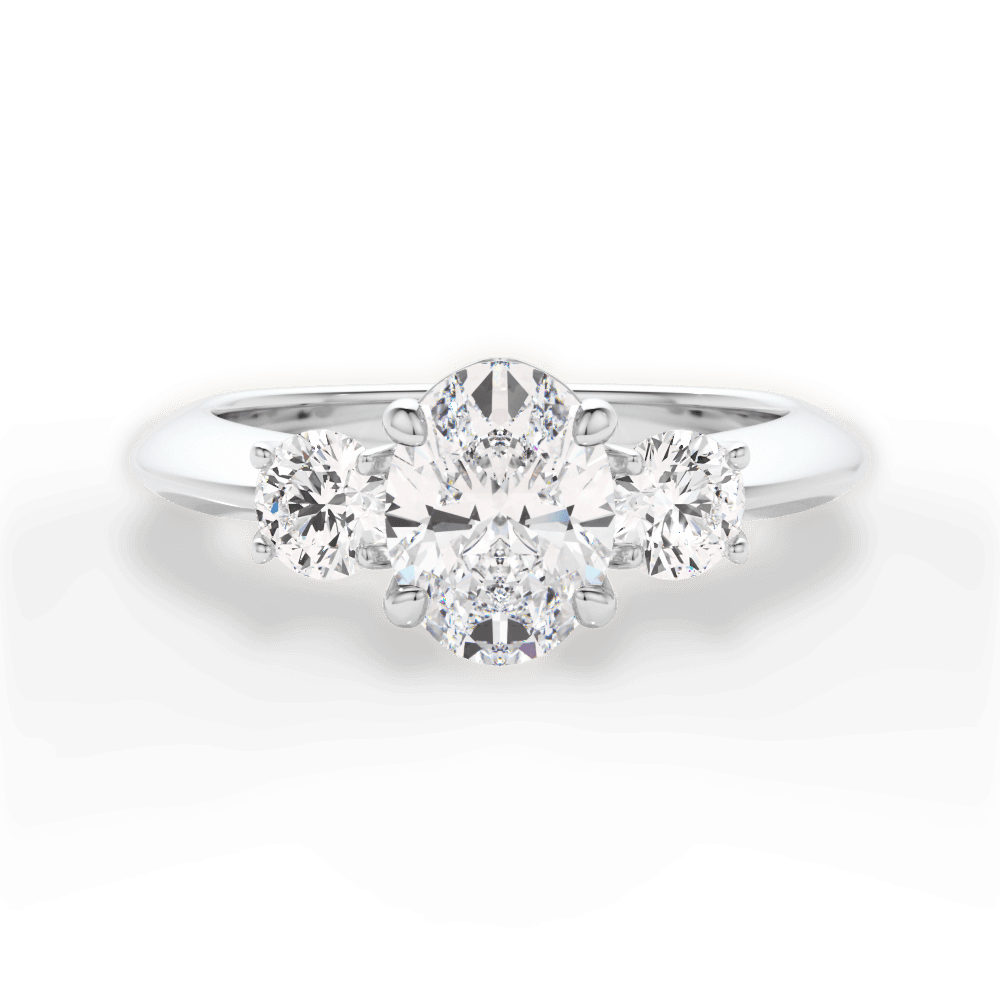 Three Stone Engagement Ring Setting - Round
