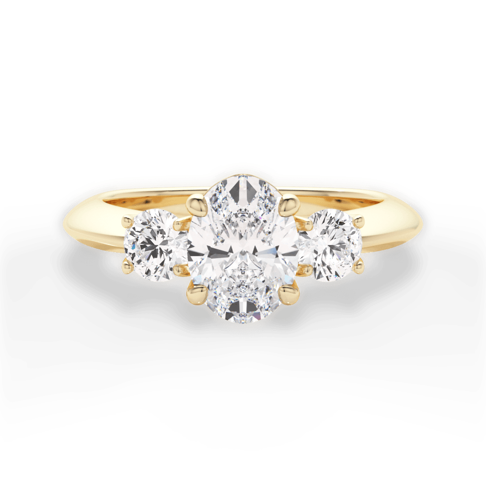 Three Stone Engagement Ring Setting - Round