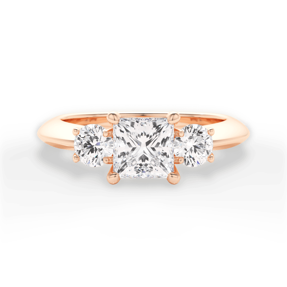 Three Stone Engagement Ring Setting - Round