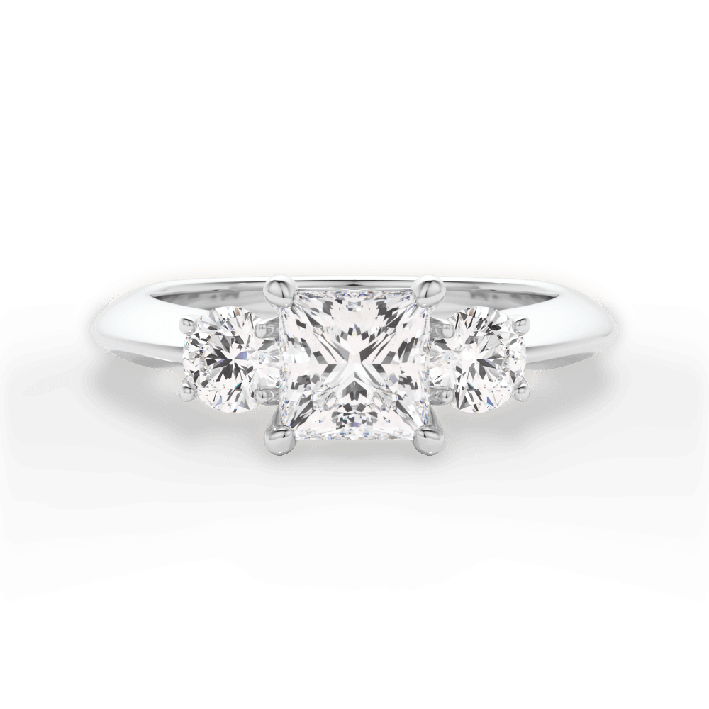 Three Stone Engagement Ring Setting - Round