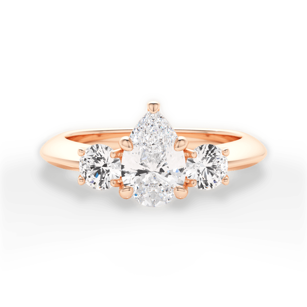 Three Stone Engagement Ring Setting - Round