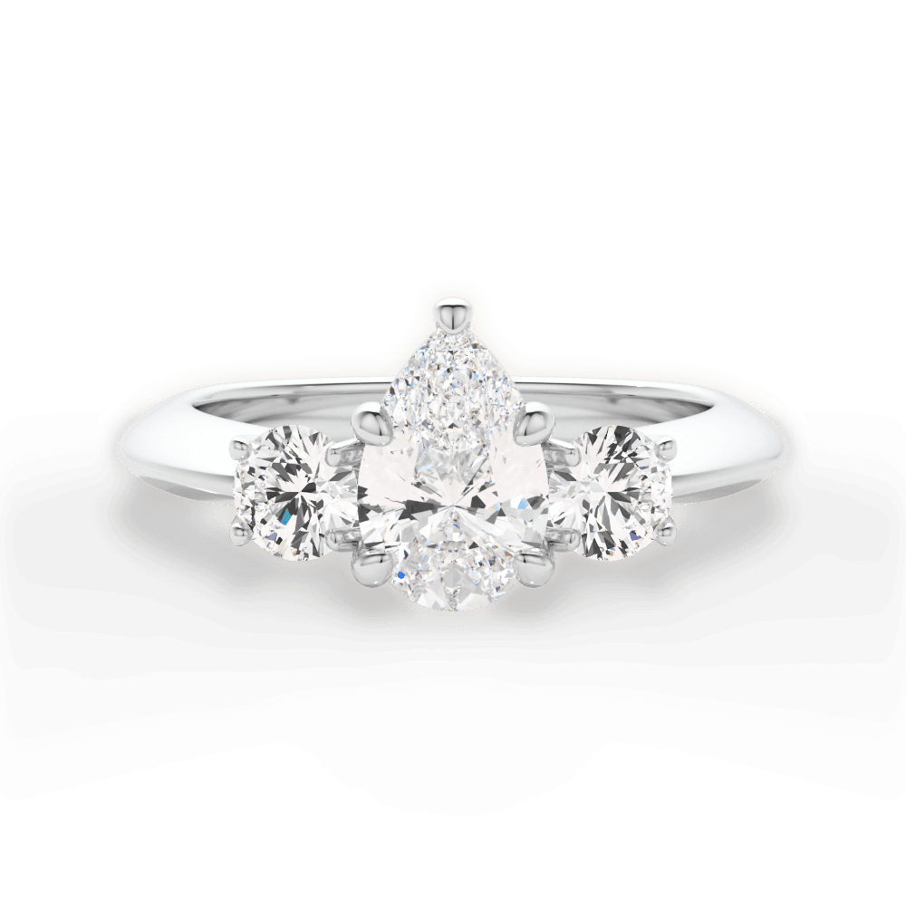 Three Stone Engagement Ring Setting - Round