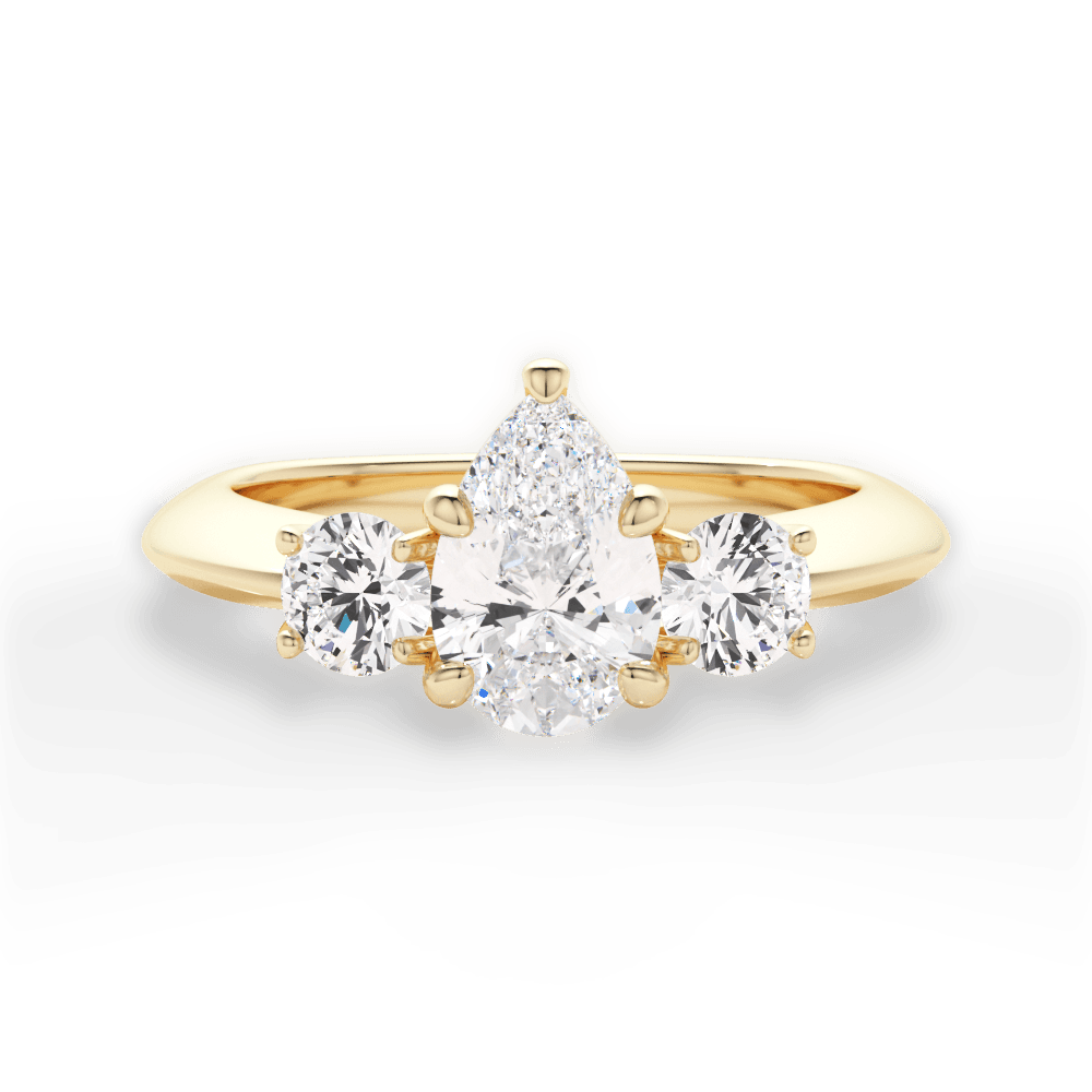 Three Stone Engagement Ring Setting - Round