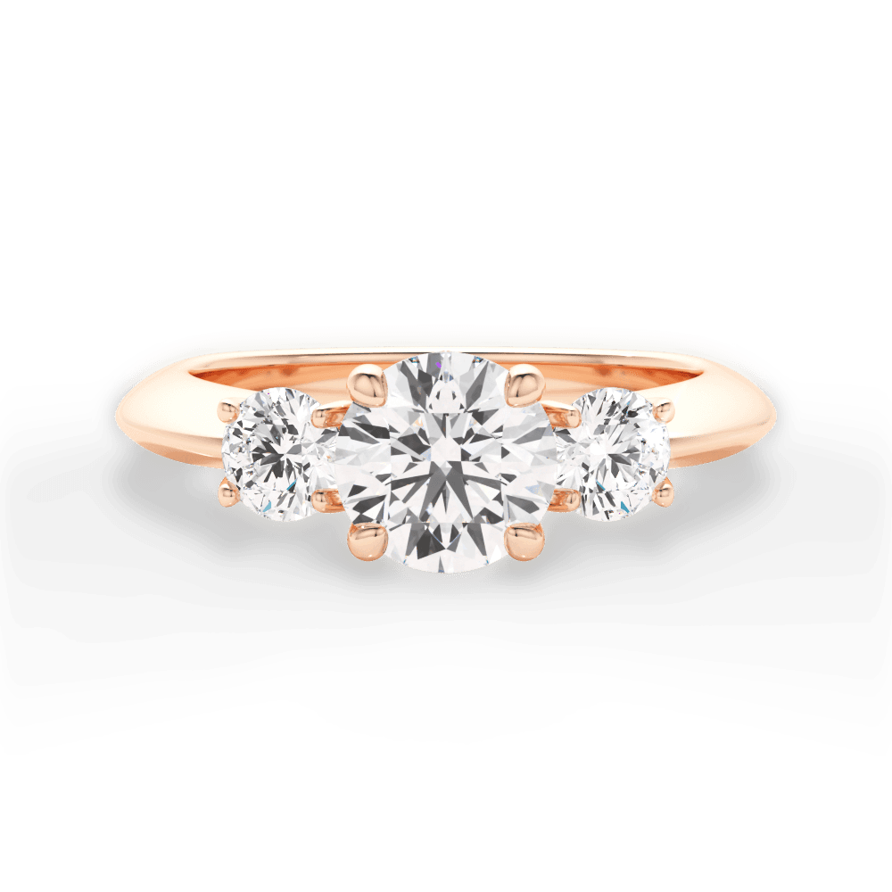 Three Stone Engagement Ring Setting - Round