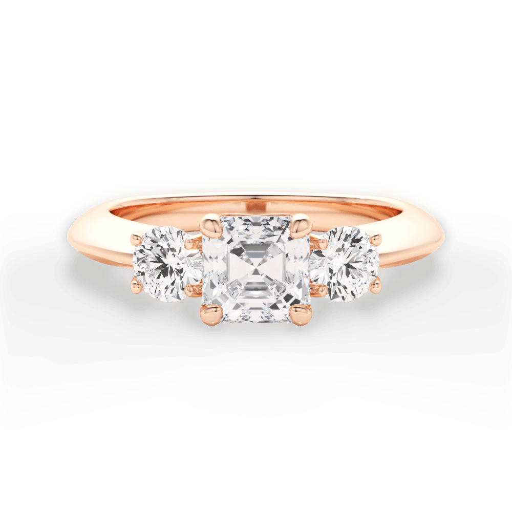 Three Stone Engagement Ring Setting - Round
