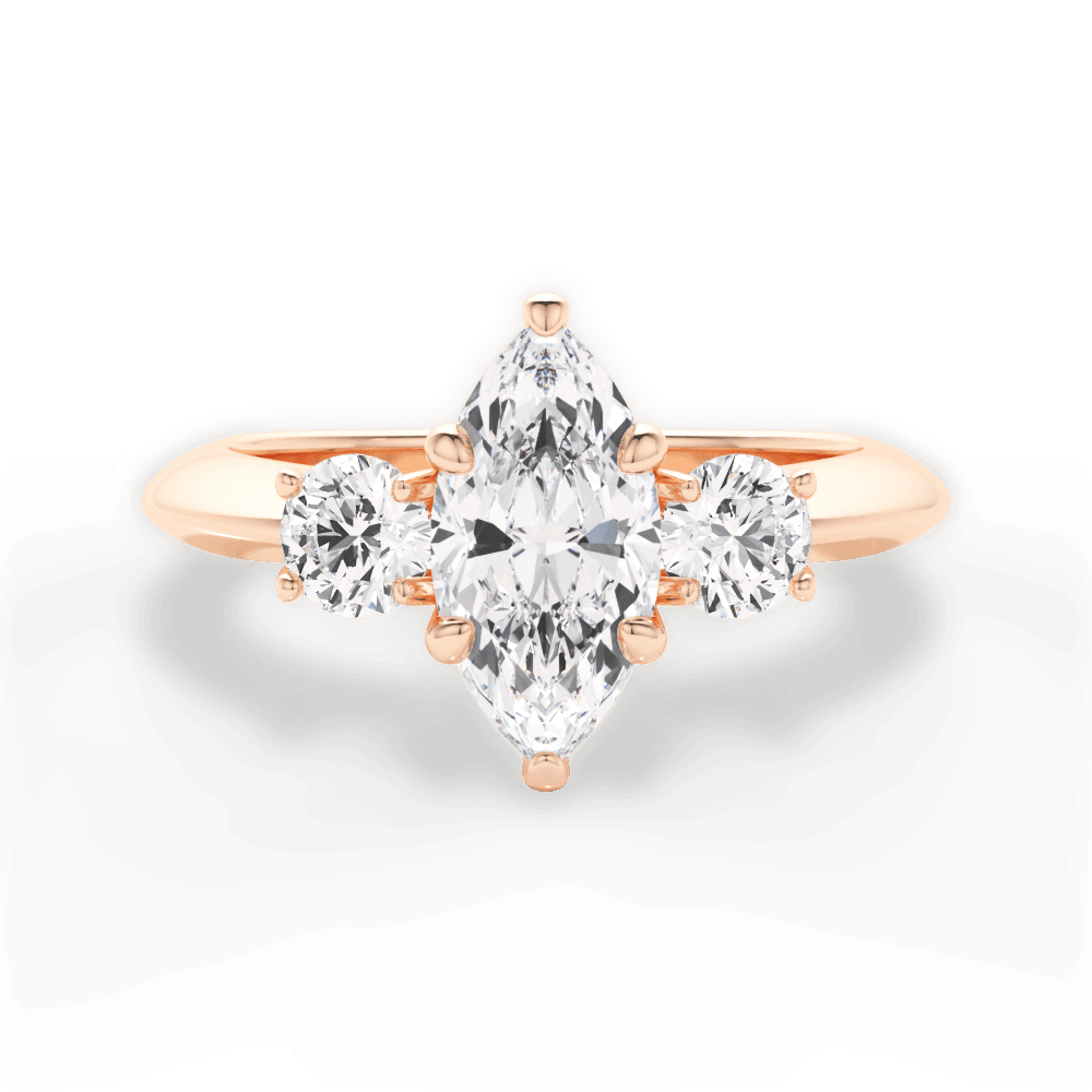 Three Stone Engagement Ring Setting - Round