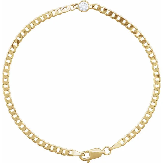 1/4 CT Lab-Grown Diamond Curb Chain Link Bracelet