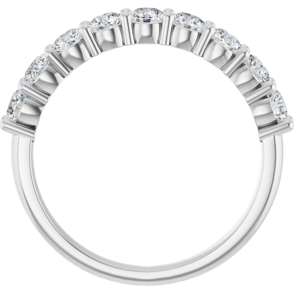 Lab-Grown 9 Diamond Prong-Set Anniversary Band with Round Stones