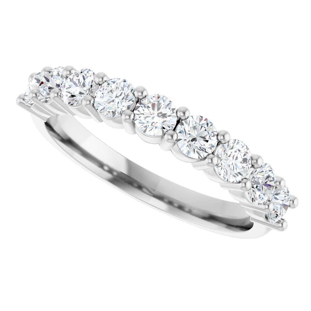 Lab-Grown 9 Diamond Prong-Set Anniversary Band with Round Stones