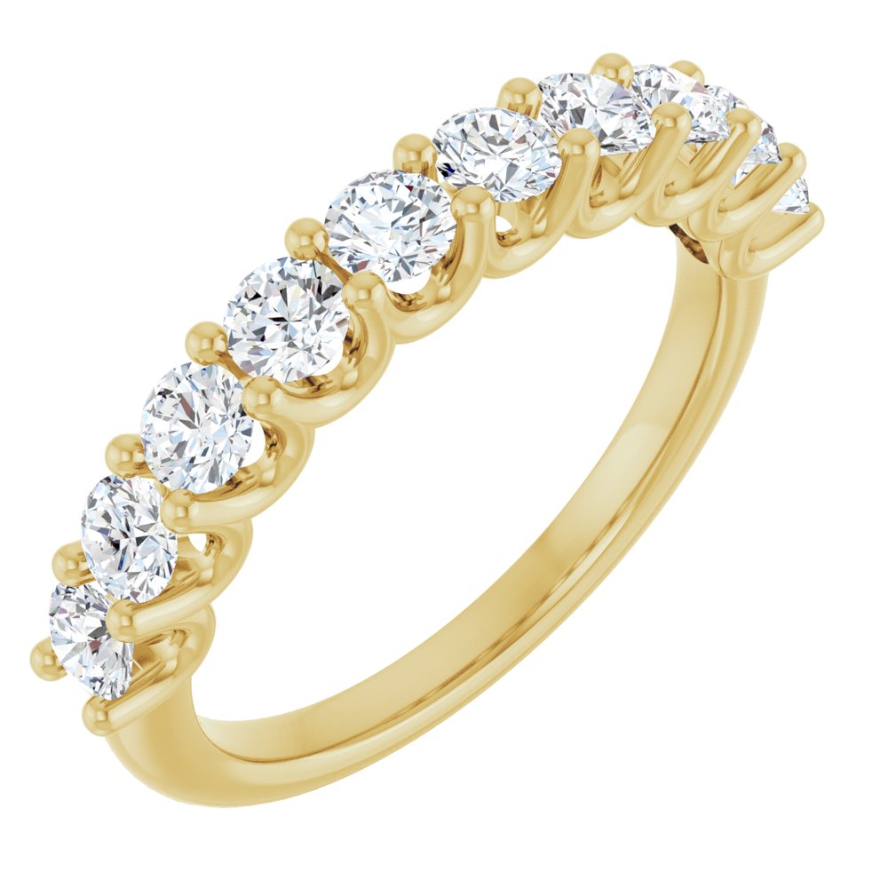 Half-Set Lab-Grown Diamond Band with Prong Setting