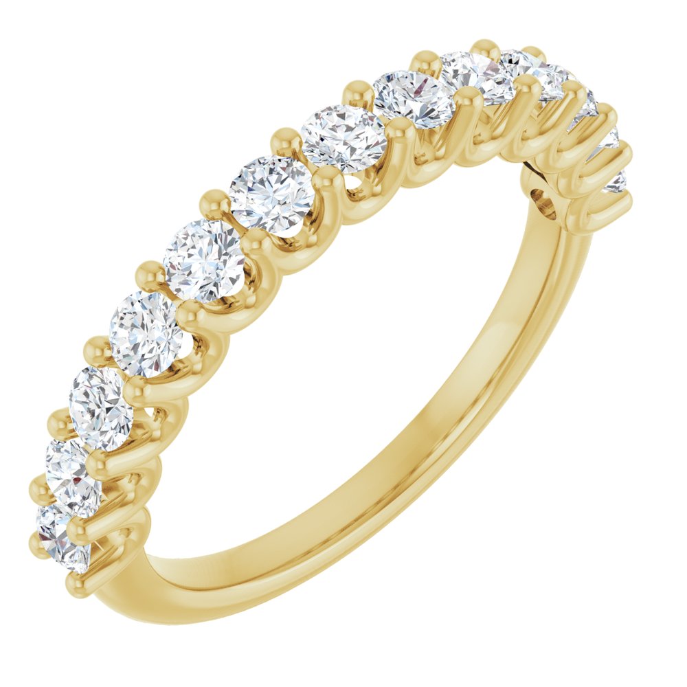 Half-Set Lab-Grown Diamond Band with Prong Setting