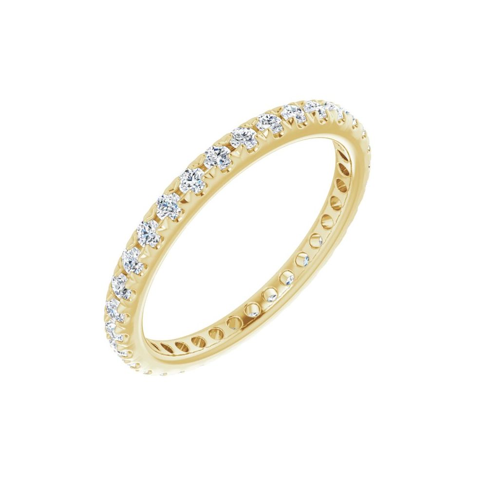 Lab-Grown Diamond Shared Prong Eternity Band with Round Stones
