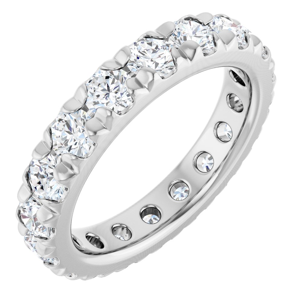 Lab-Grown Diamond Shared Prong Eternity Band with Round Stones