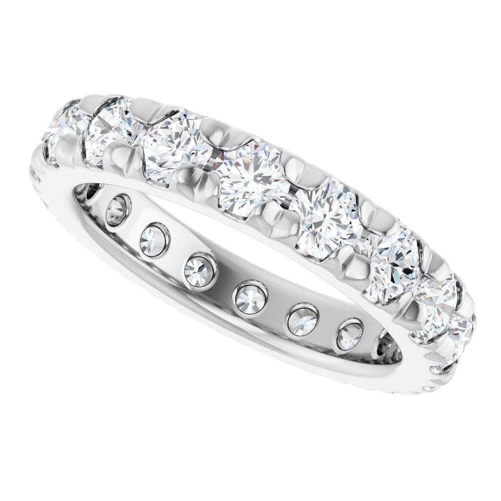 Lab-Grown Diamond Shared Prong Eternity Band with Round Stones