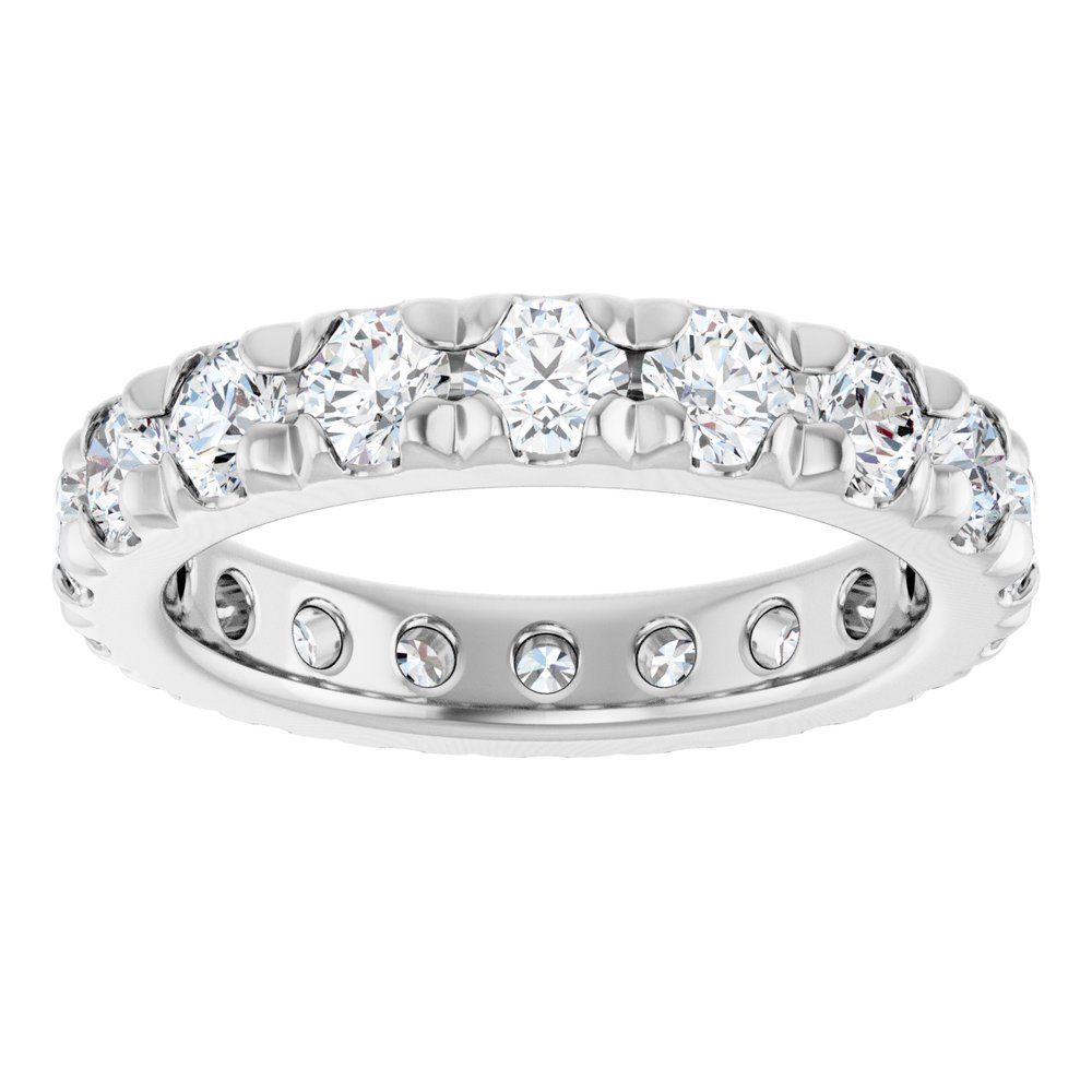 Lab-Grown Diamond Shared Prong Eternity Band with Round Stones