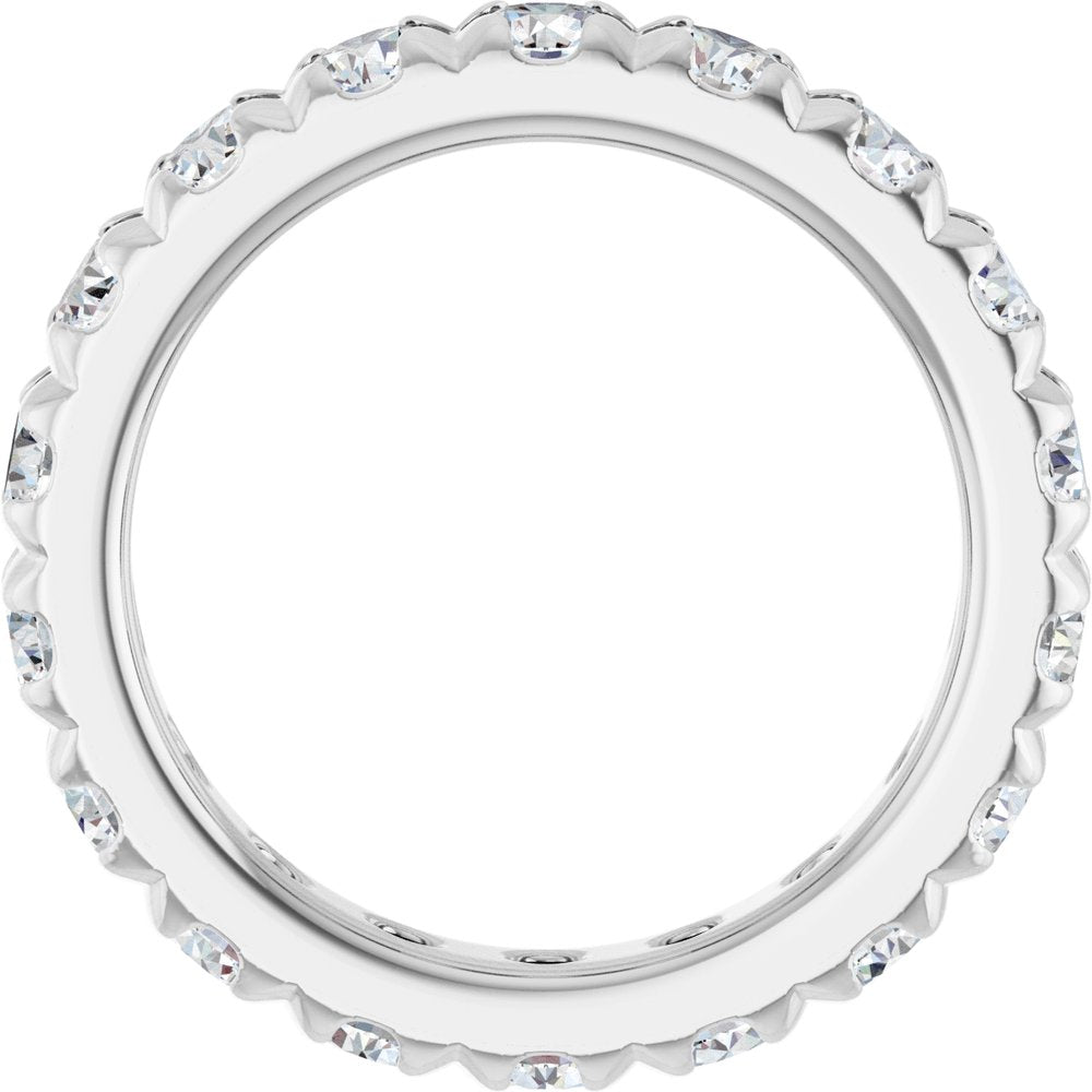 Lab-Grown Diamond Shared Prong Eternity Band with Round Stones