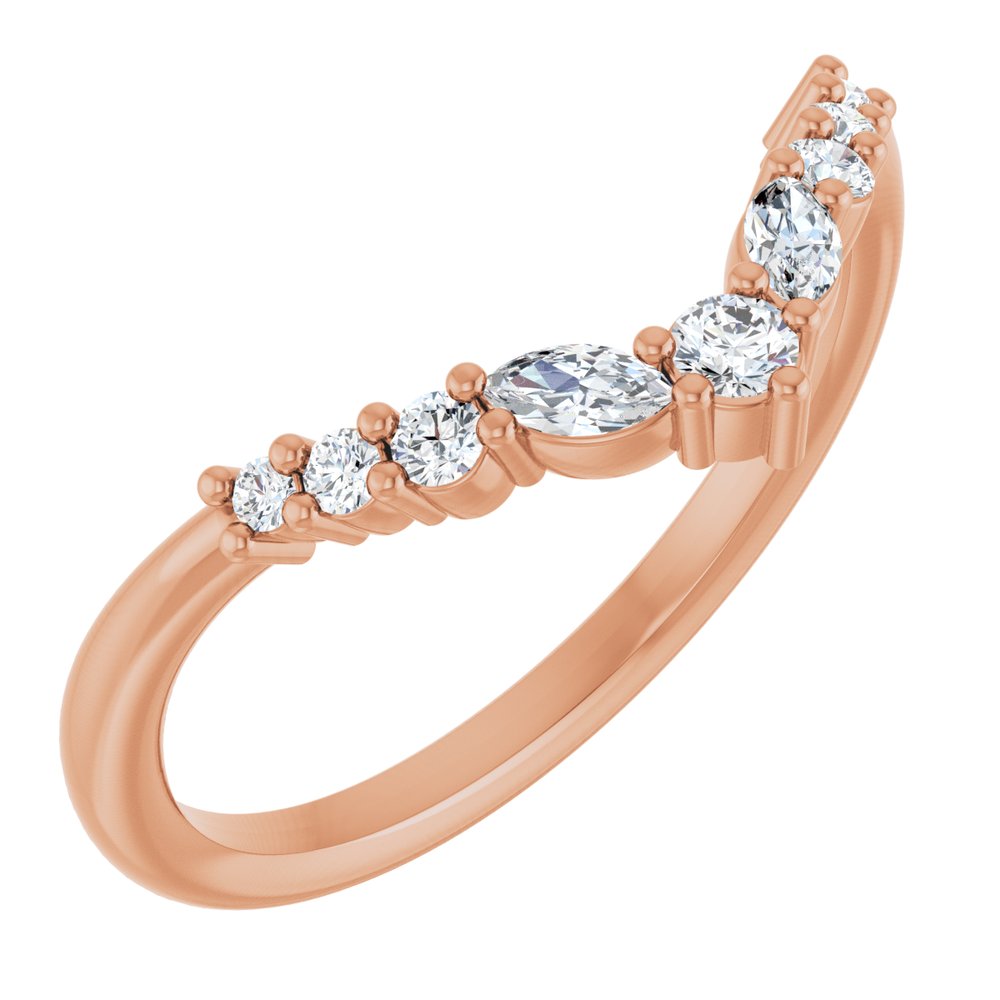 Lab Diamond Contour Band with Tapered Round Setting - 1/5 CTW