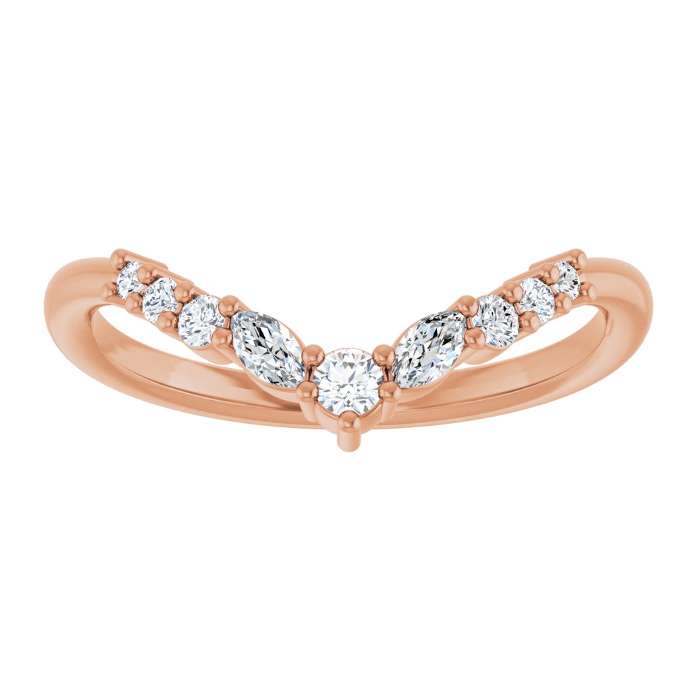 Lab Diamond Contour Band with Tapered Round Setting - 1/5 CTW