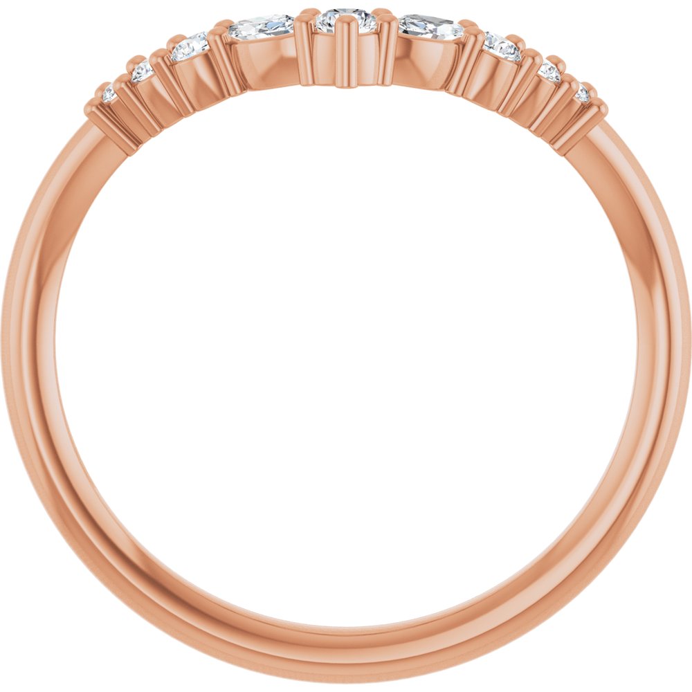 Lab Diamond Contour Band with Tapered Round Setting - 1/5 CTW