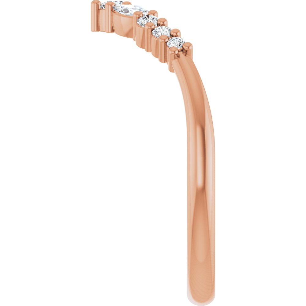 Lab Diamond Contour Band with Tapered Round Setting - 1/5 CTW