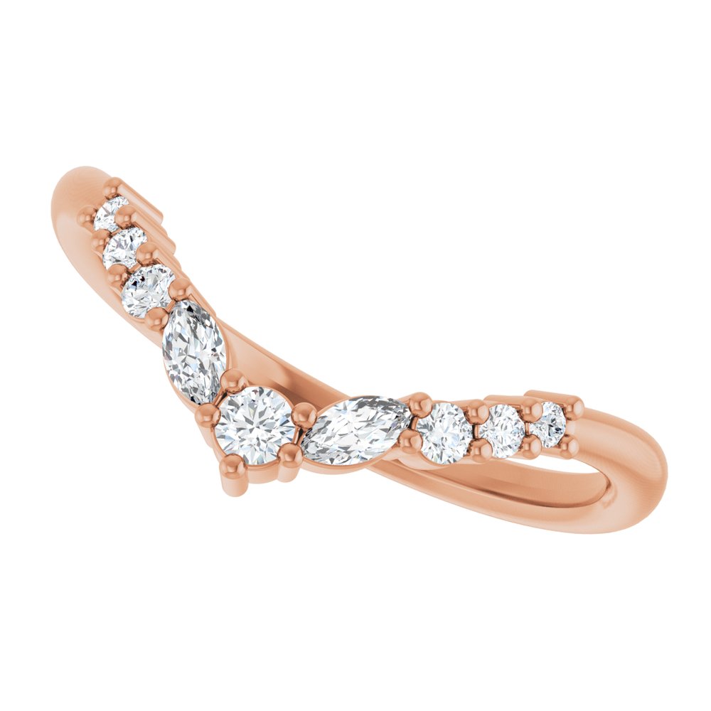Lab Diamond Contour Band with Tapered Round Setting - 1/5 CTW
