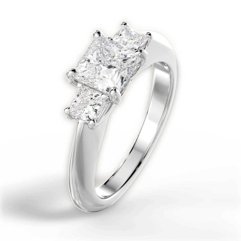 Three Stone Engagement Ring Setting - Princess