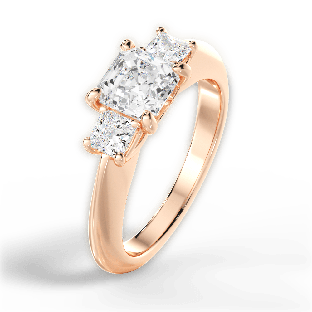Three Stone Engagement Ring Setting - Princess