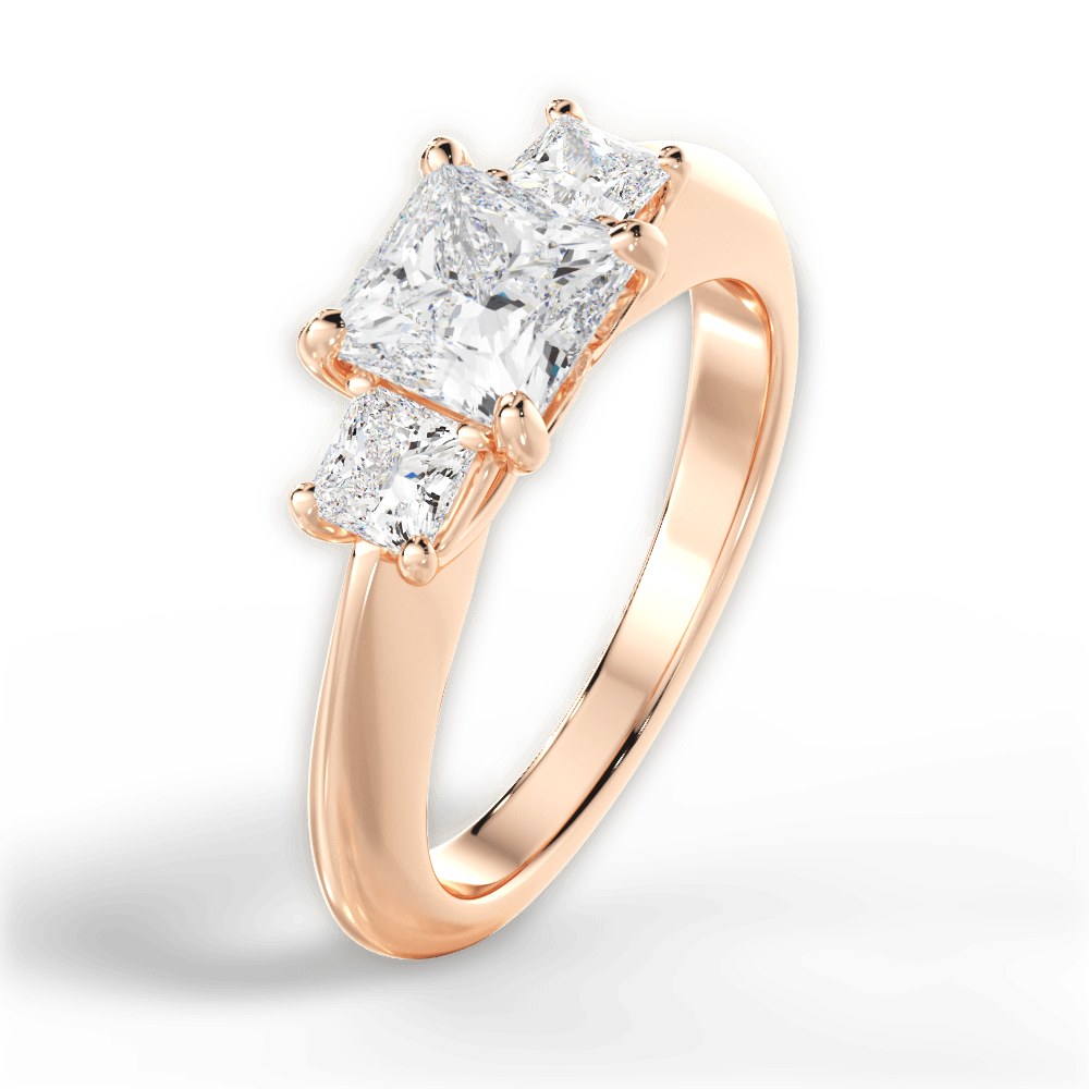 Three Stone Engagement Ring Setting - Princess