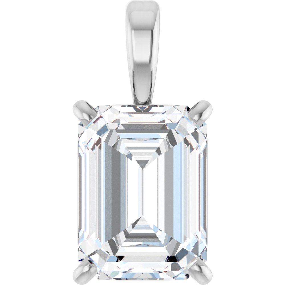 Emerald-Cut Lab-Grown Diamond Pendant