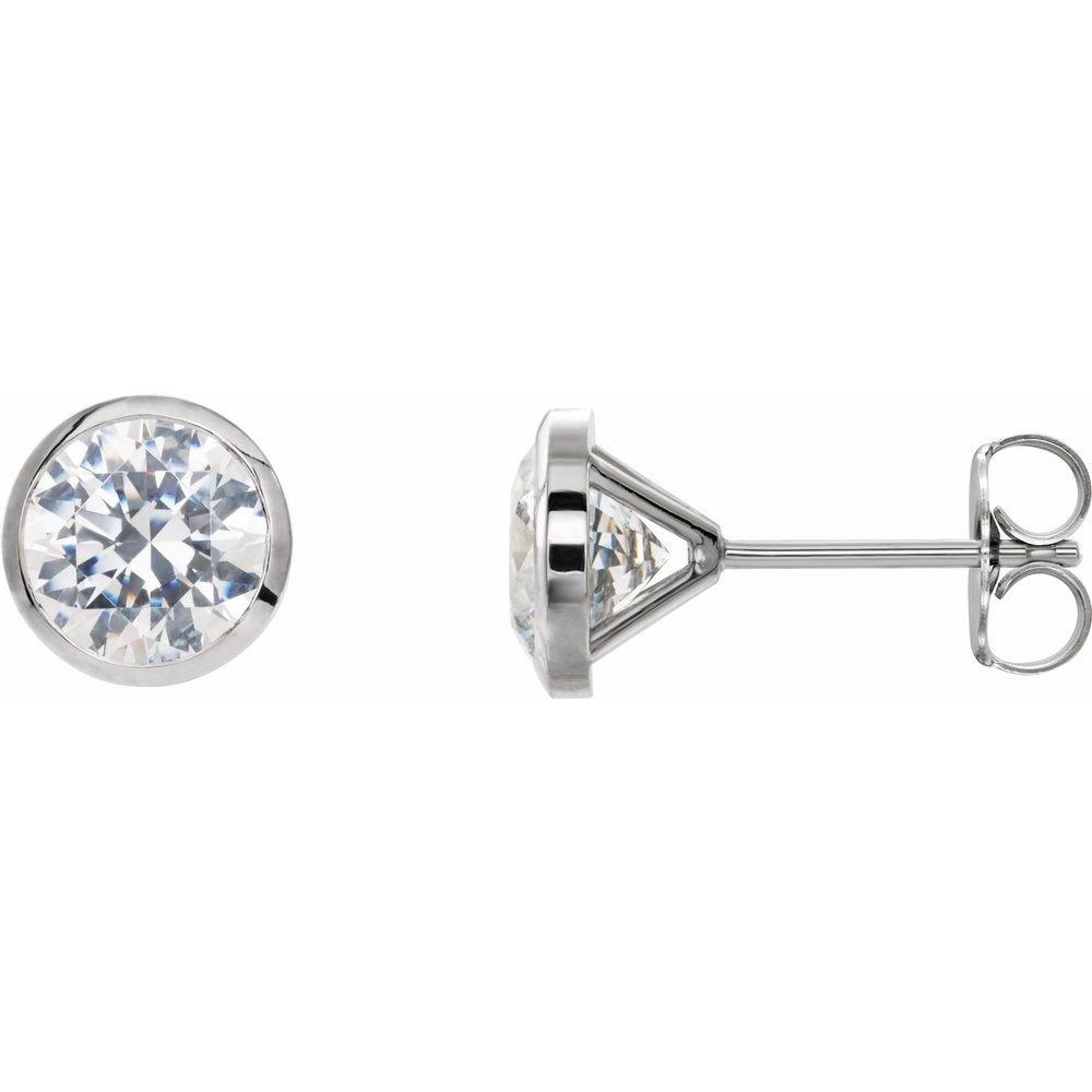 Lab-Grown Diamond Cocktail-Style Round Bezel-Set Stud Earrings