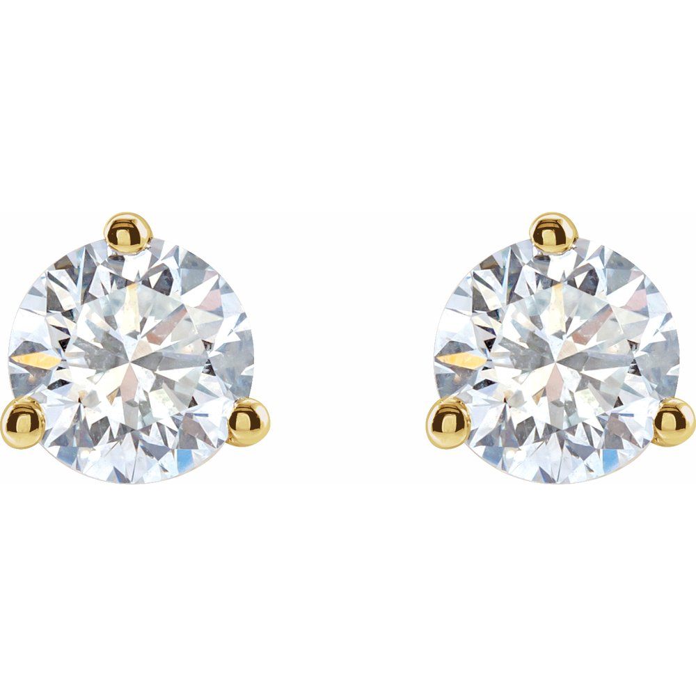 Lab-Grown Diamond Round 3-Prong Martini Stud Earrings