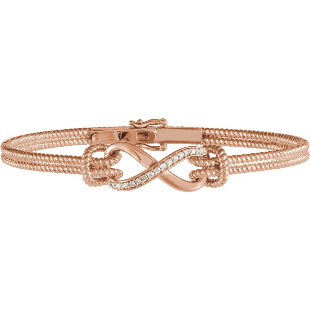 Natural Diamond Infinity Bangle Bracelet – 1/8 CTW, 7 1/2"