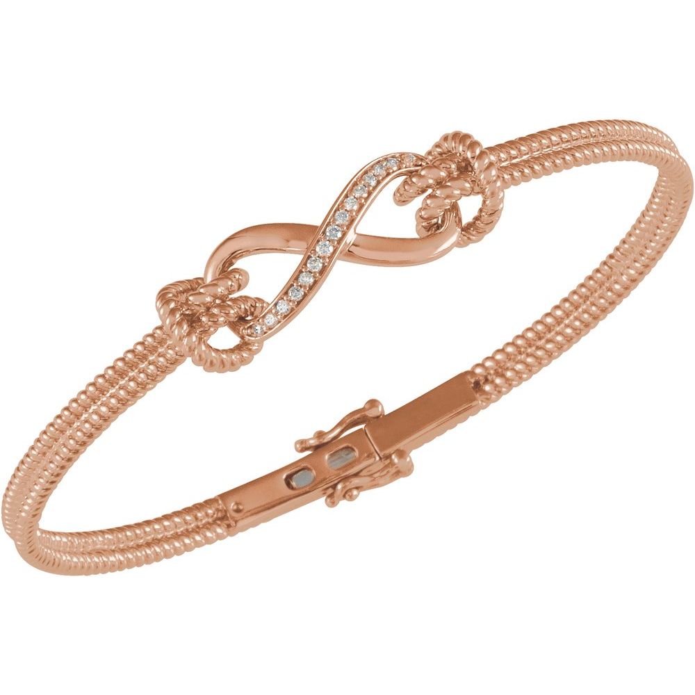 Natural Diamond Infinity Bangle Bracelet – 1/8 CTW, 7 1/2"