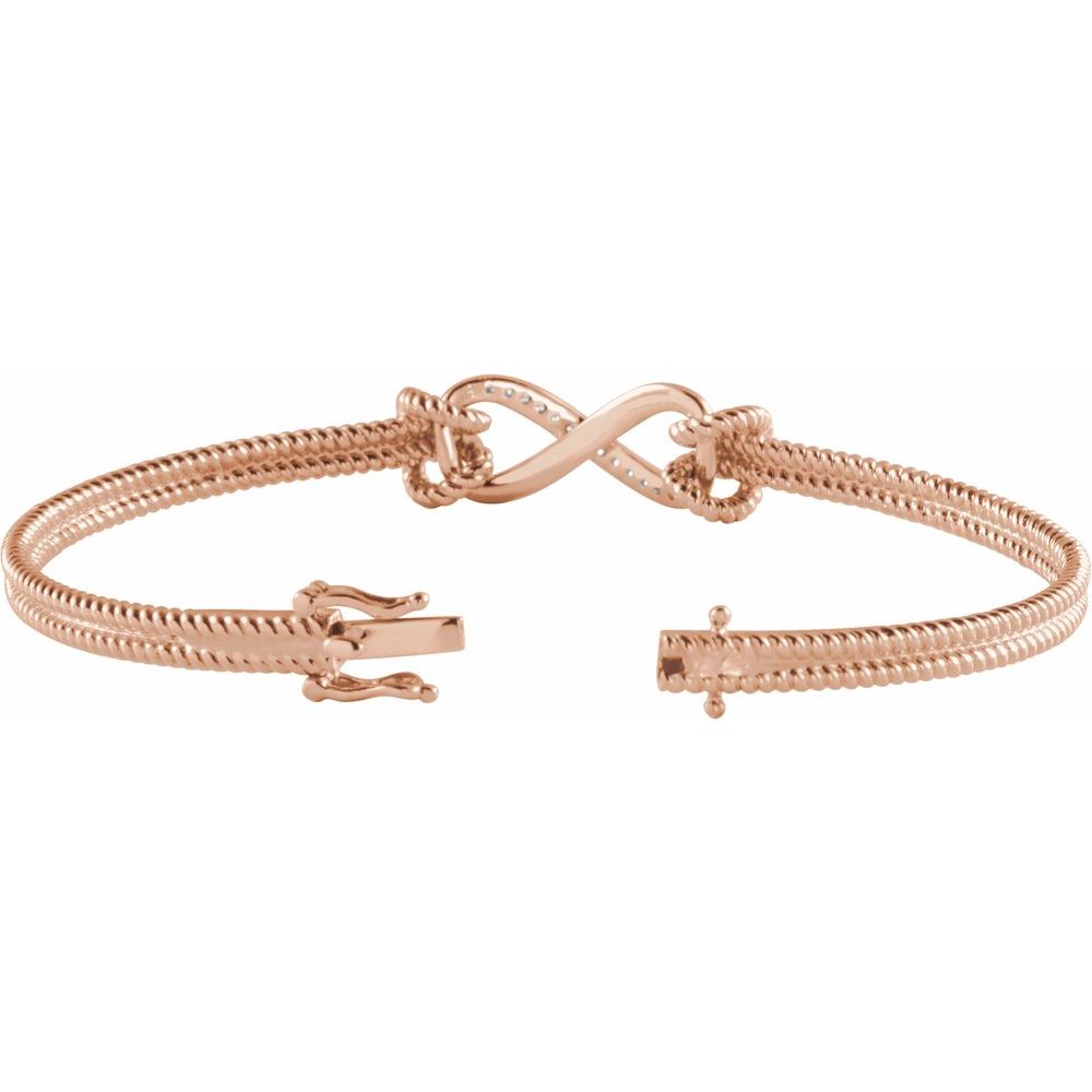 Natural Diamond Infinity Bangle Bracelet – 1/8 CTW, 7 1/2"