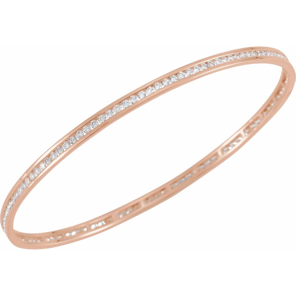 Accented Natural Diamond Stackable Bangle – 1 1/2 CTW, 8"