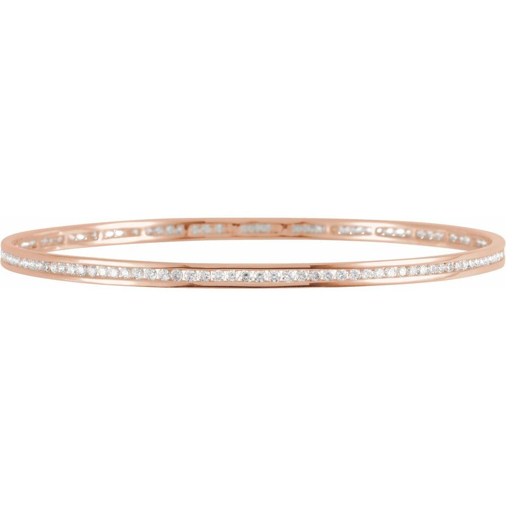 Accented Natural Diamond Stackable Bangle – 1 1/2 CTW, 8"