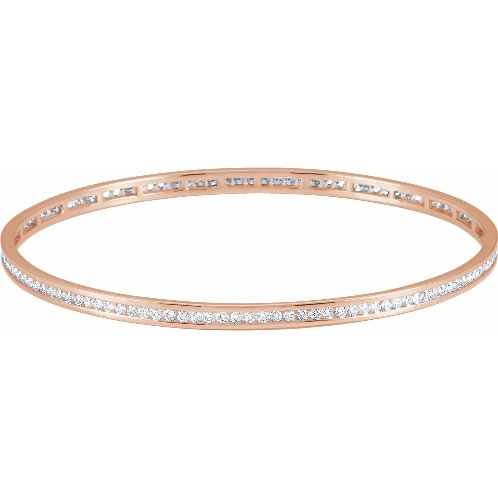 Accented Natural Diamond Stackable Bangle – 1 1/2 CTW, 8"